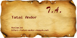 Tatai Andor névjegykártya