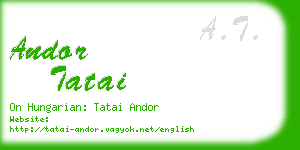 andor tatai business card